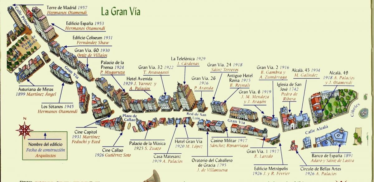 peta dari gran via Madrid