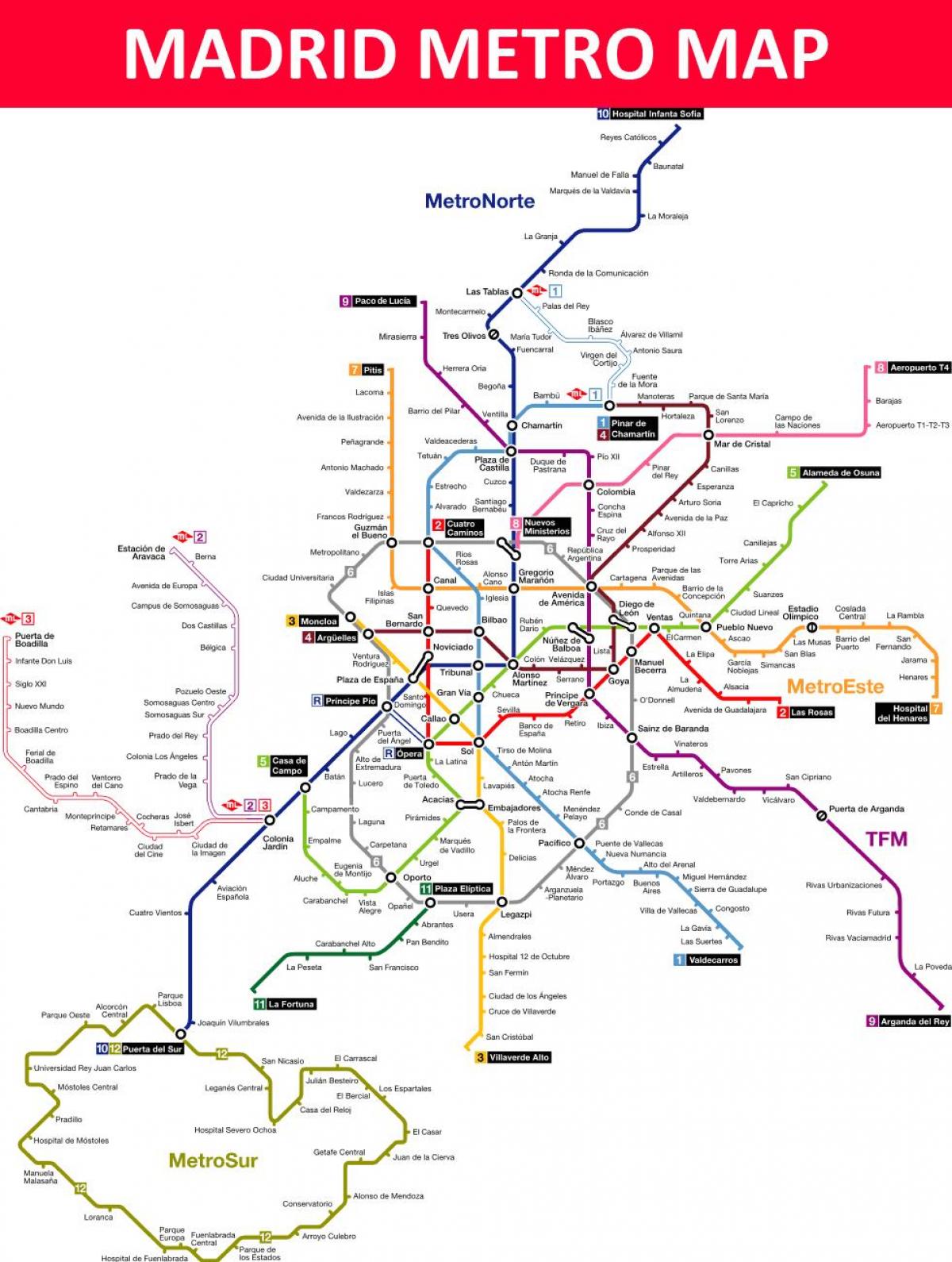 Madrid Spanyol metro peta