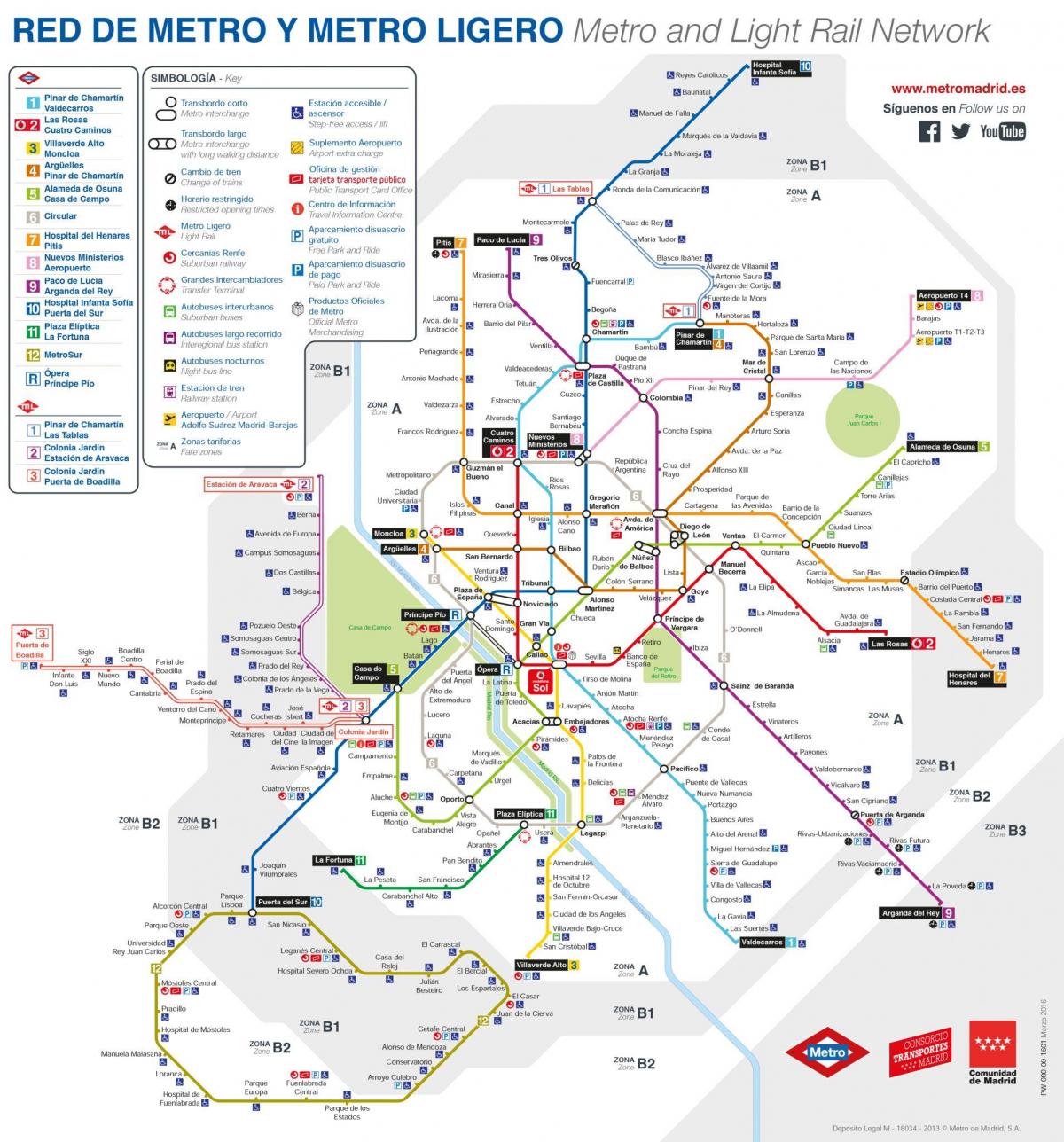 peta dari Madrid angkutan umum