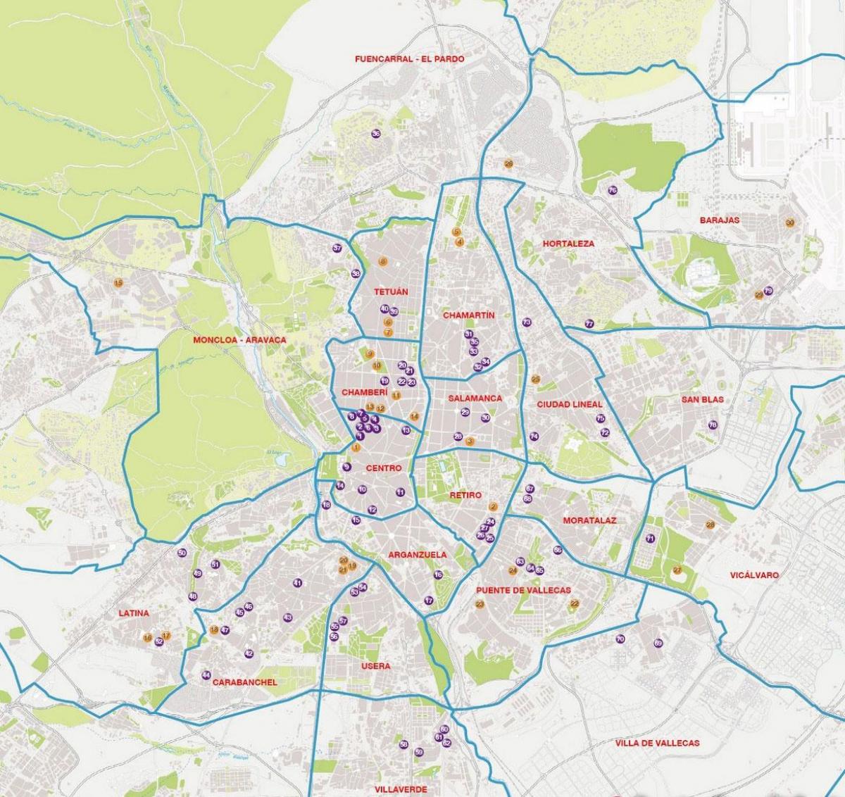 peta dari Madrid barrios