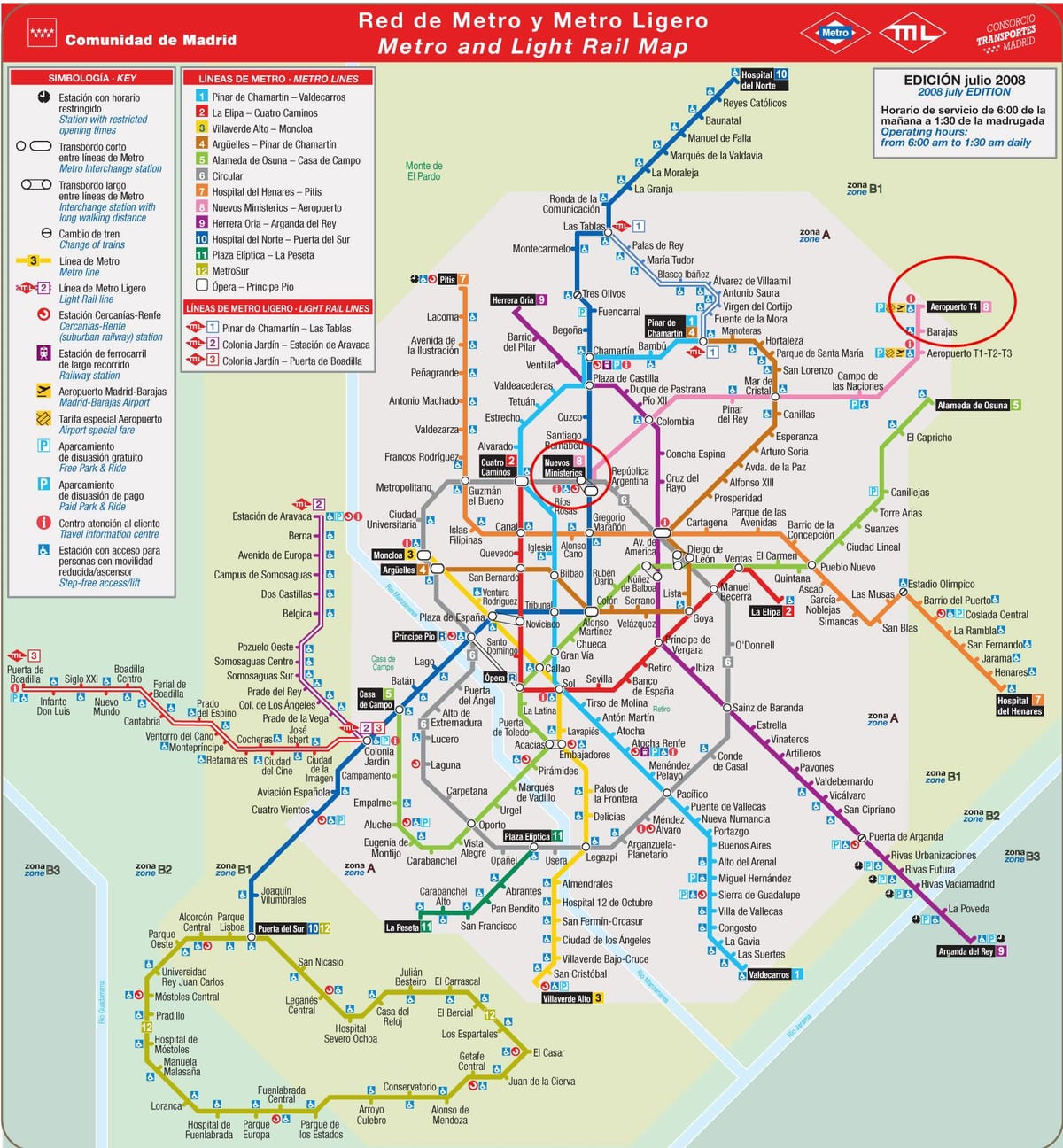 Madrid metro peta bandara