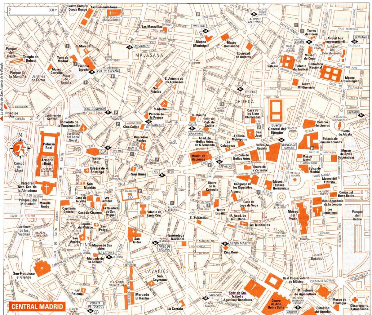 street map of Madrid, Spanyol