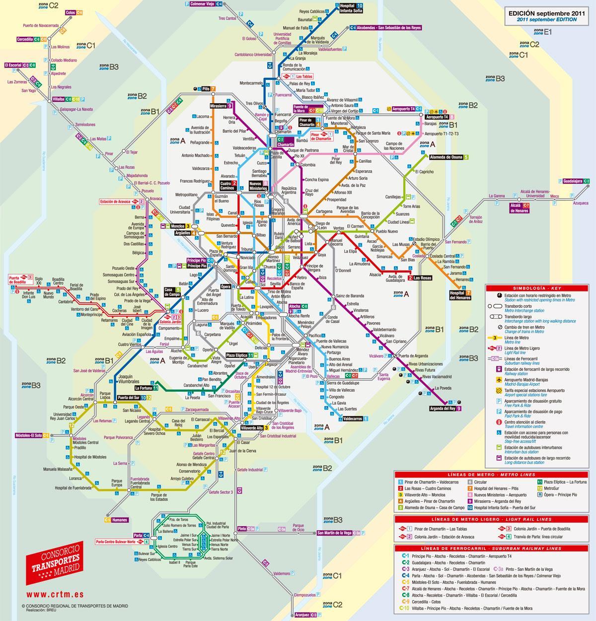 peta dari Madrid trem