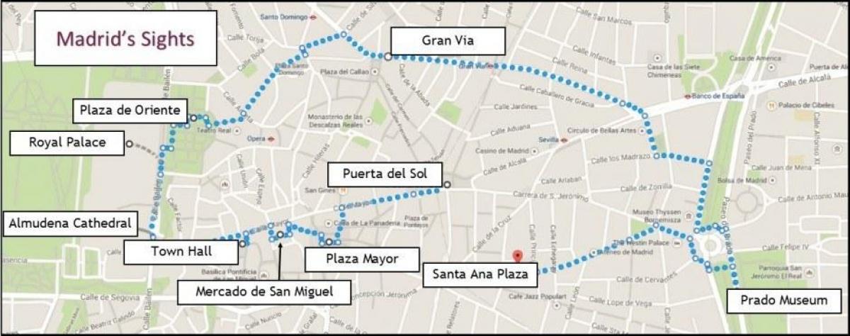 Madrid berjalan peta