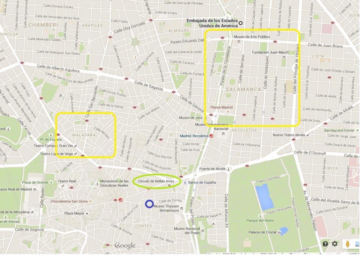 peta dari malasana Madrid