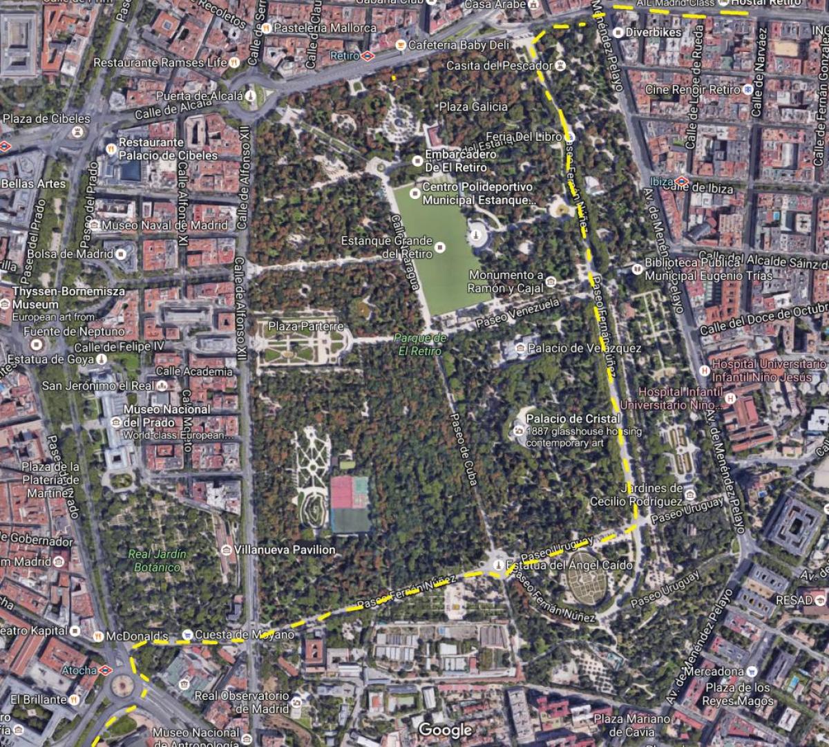 retiro park, di Madrid peta