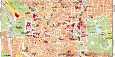 Peta jalan burgundy Madrid Spanyol