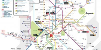 Peta dari Madrid angkutan umum