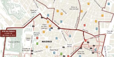 Peta dari Madrid parkir