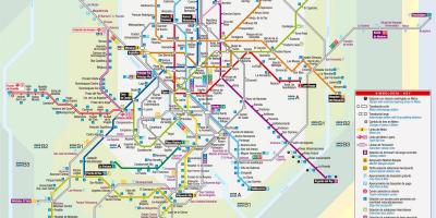 Peta dari Madrid trem