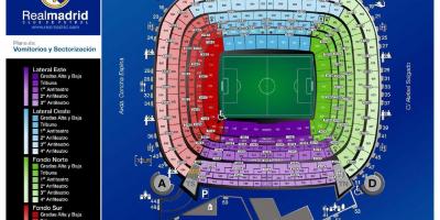 Peta dari stadion real Madrid